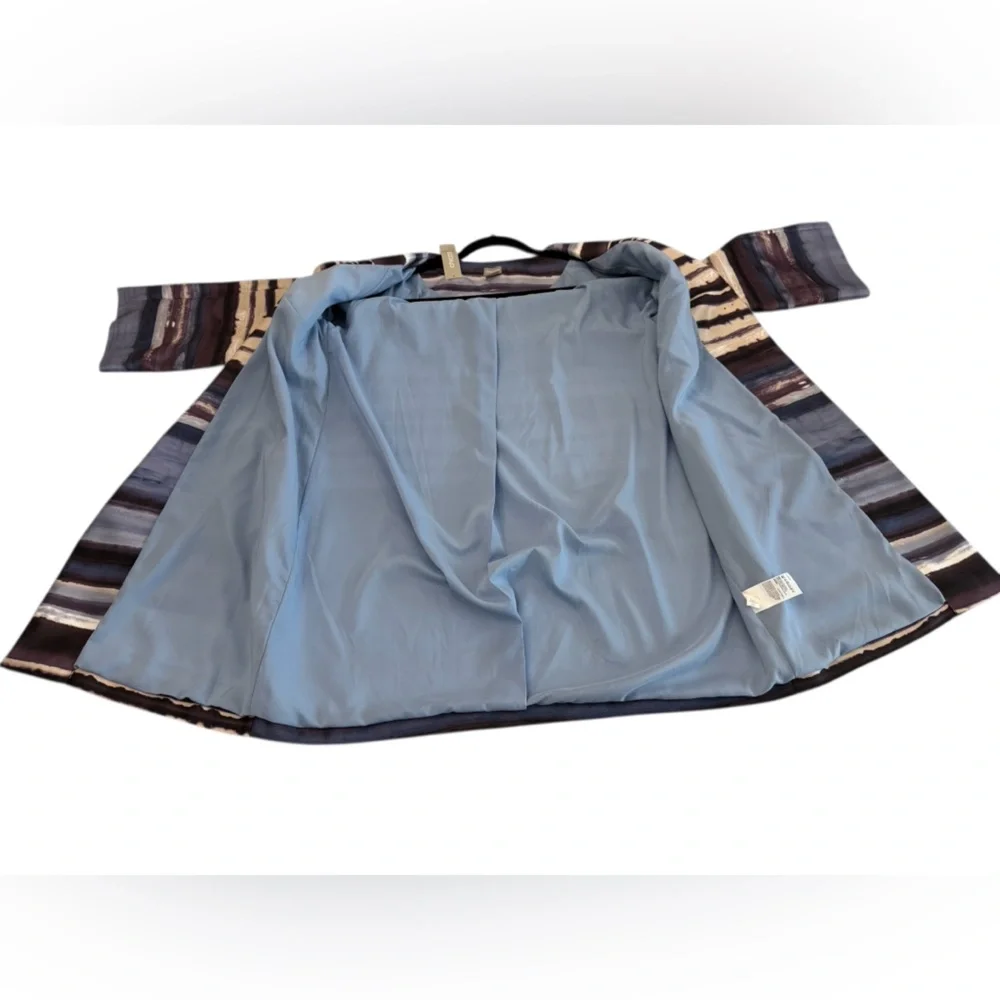 Chico's Shantung Topper Jacket Blue Multi Size 1 Medium NWT - Picture 10 of 14